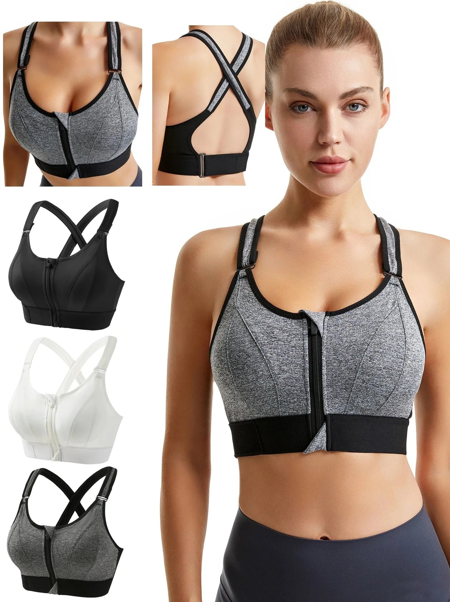 Shockproof Women's Sports Bra with Adjustable Straps