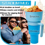 Load image into Gallery viewer, 2-in-1 Snack Bowl and Drink Cup with Straw
